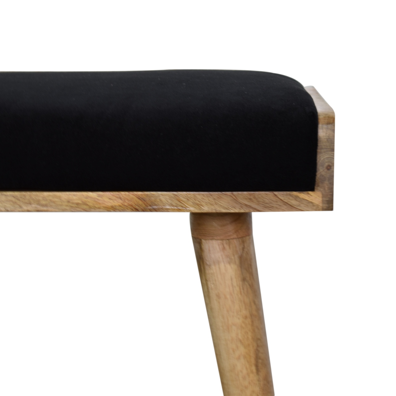 Black Velvet Tray Style Footstool - Image 5