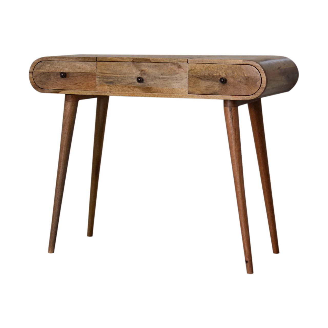 Oak-ish Round Dressing Table - Image 3