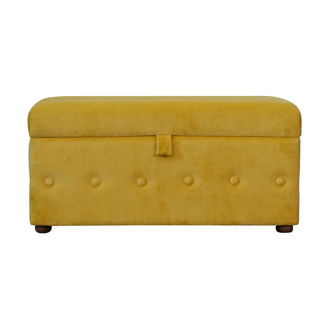 mustard lid up cotton velvet ottoman