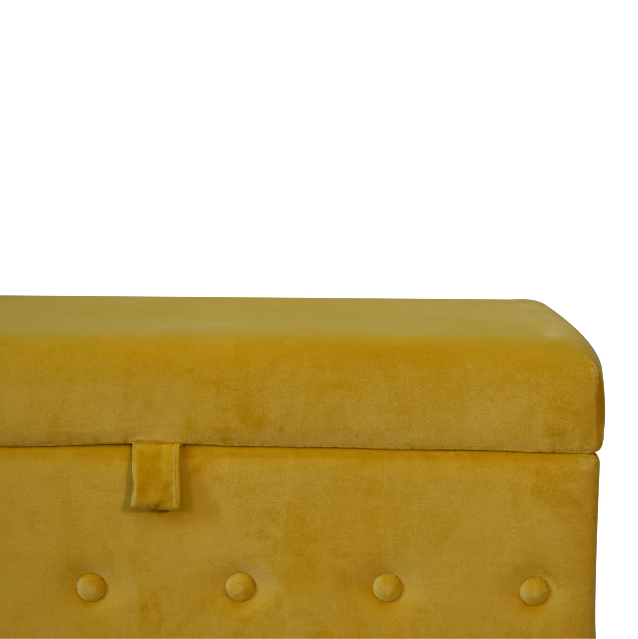 mustard lid up cotton velvet ottoman