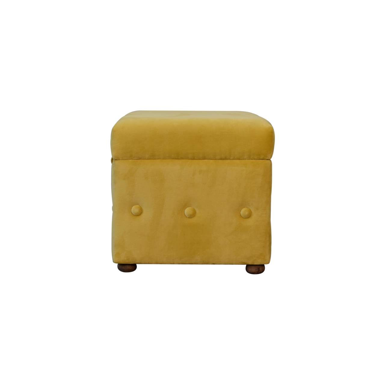 mustard lid up cotton velvet ottoman