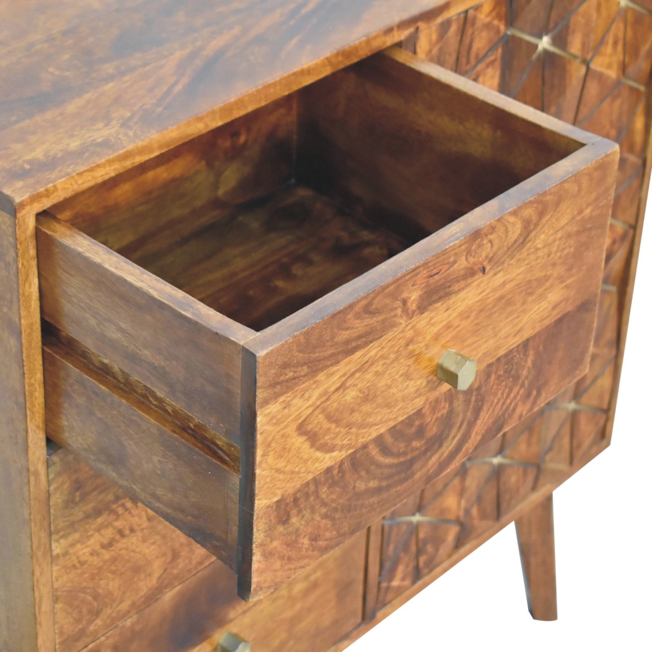 Chestnut Cubed Brass Inlay Cabinet - Image 6