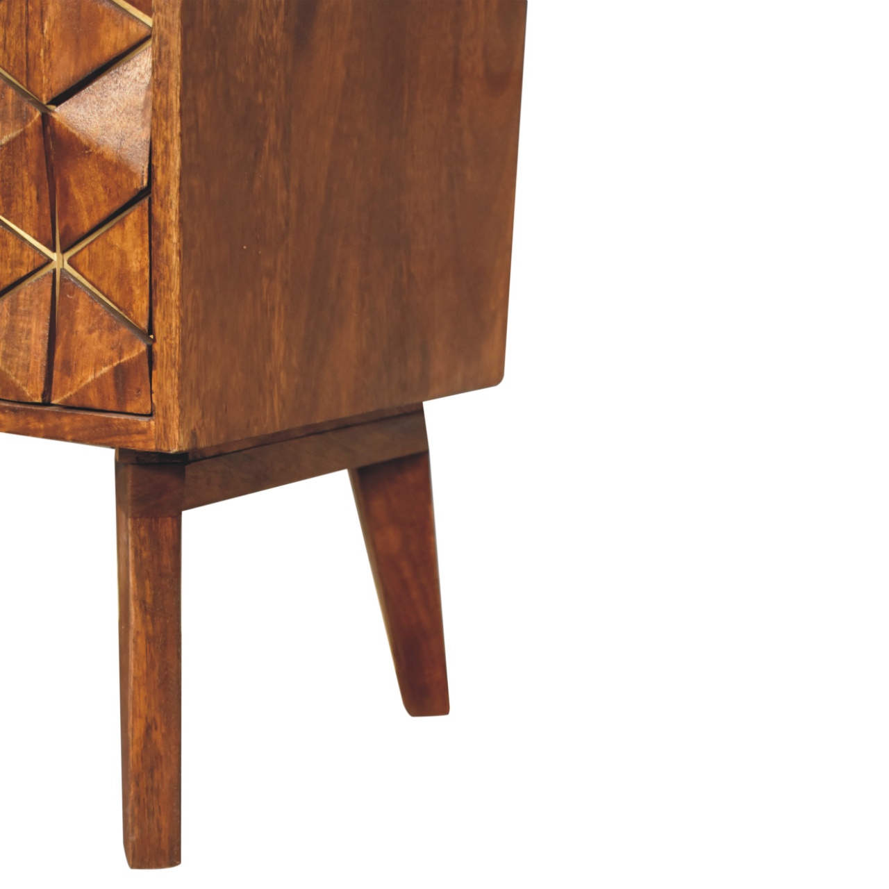 Chestnut Cubed Brass Inlay Cabinet - Image 8
