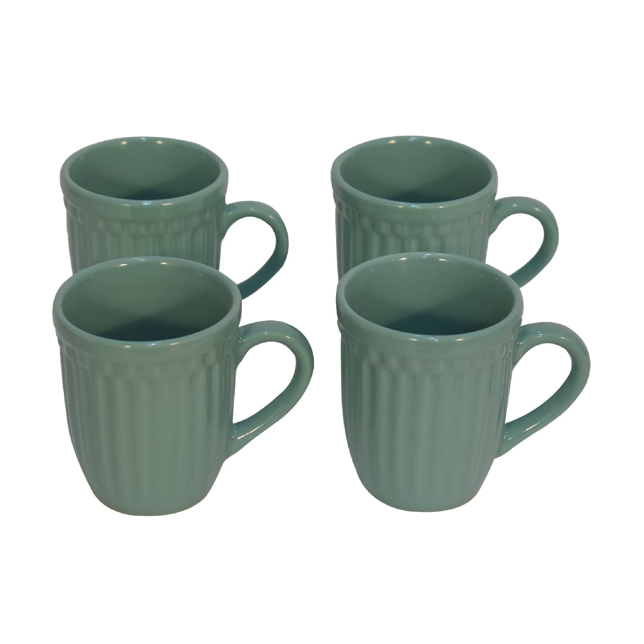 in3103 sea green ribbed mug set of 4