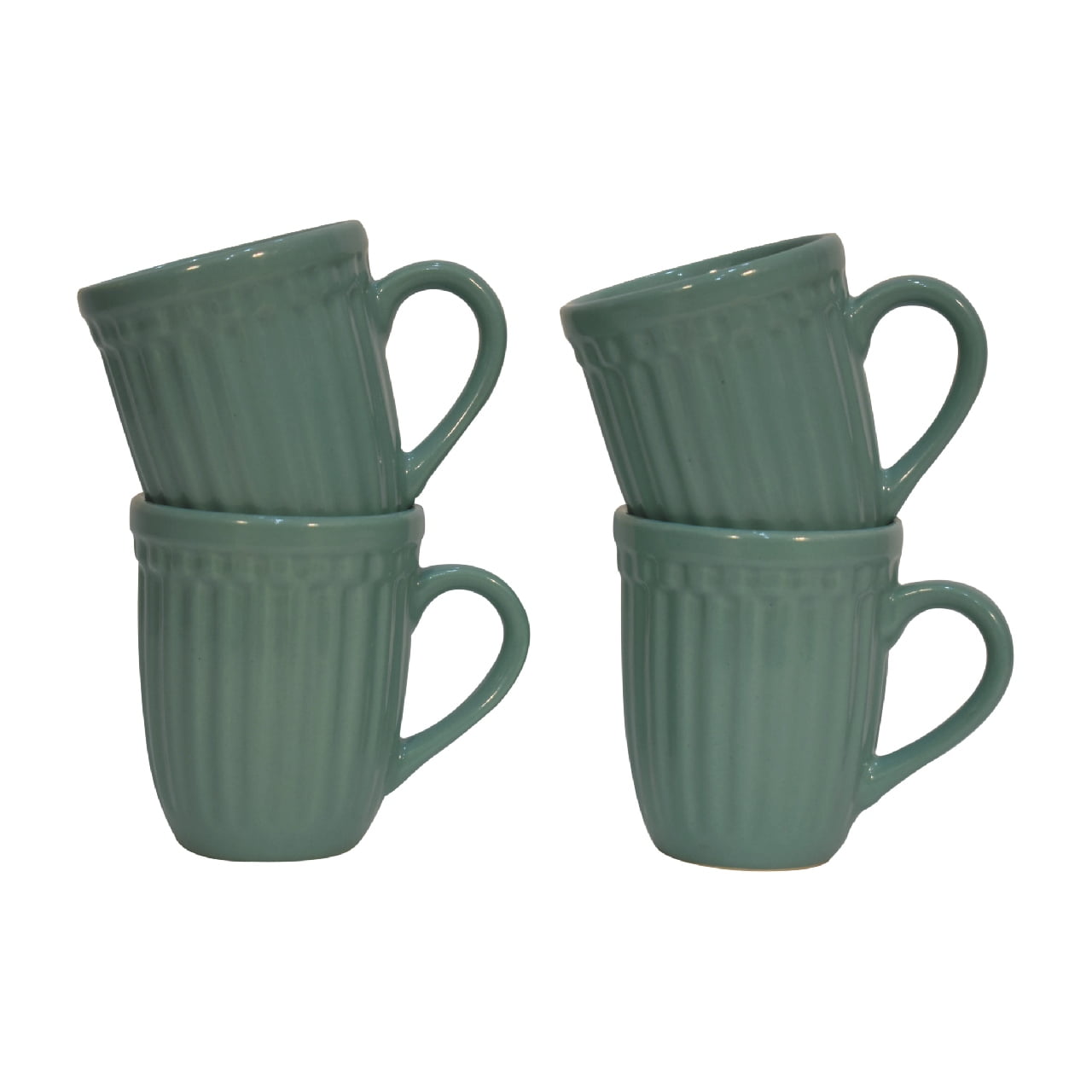 in3103 sea green ribbed mug set of 4