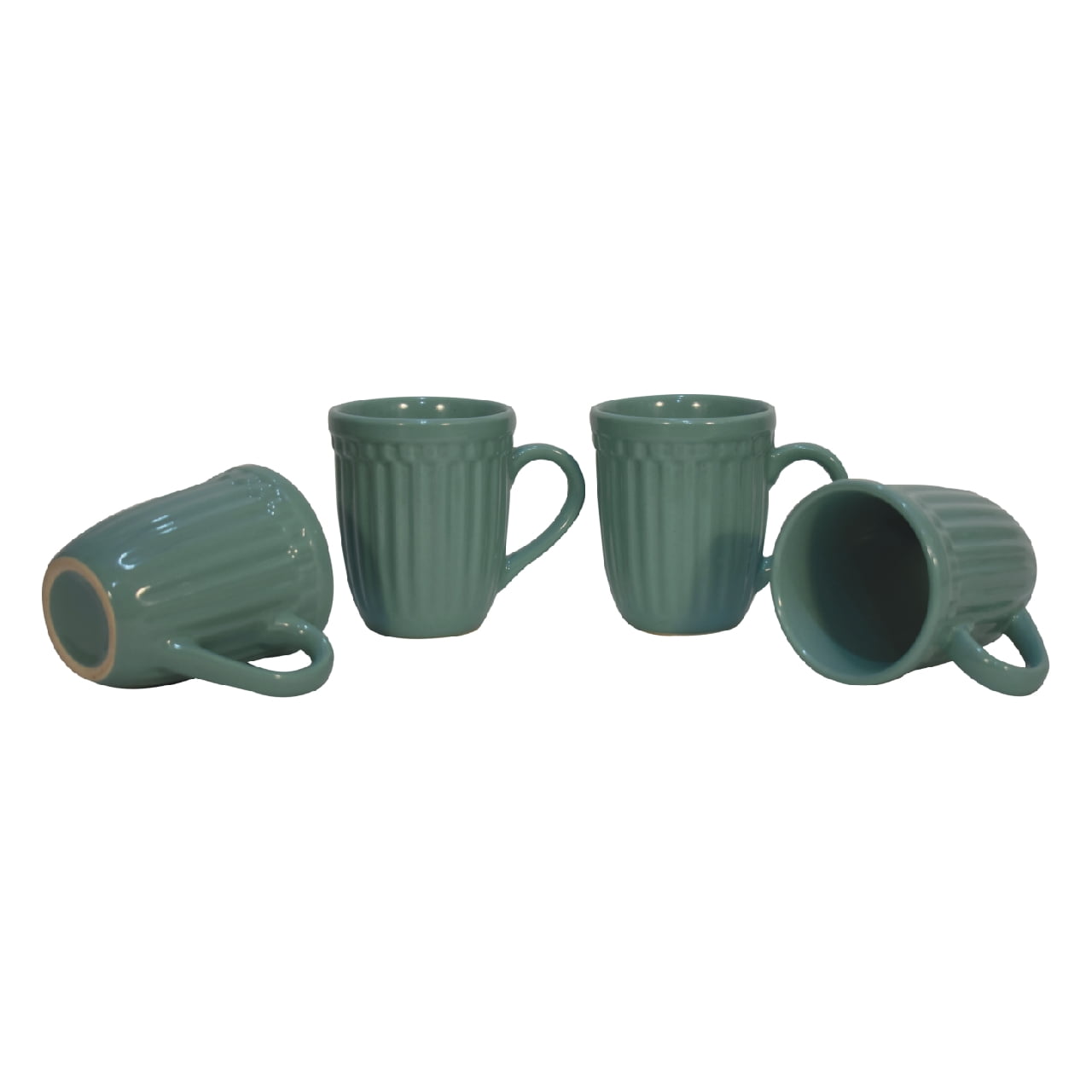 in3103 sea green ribbed mug set of 4