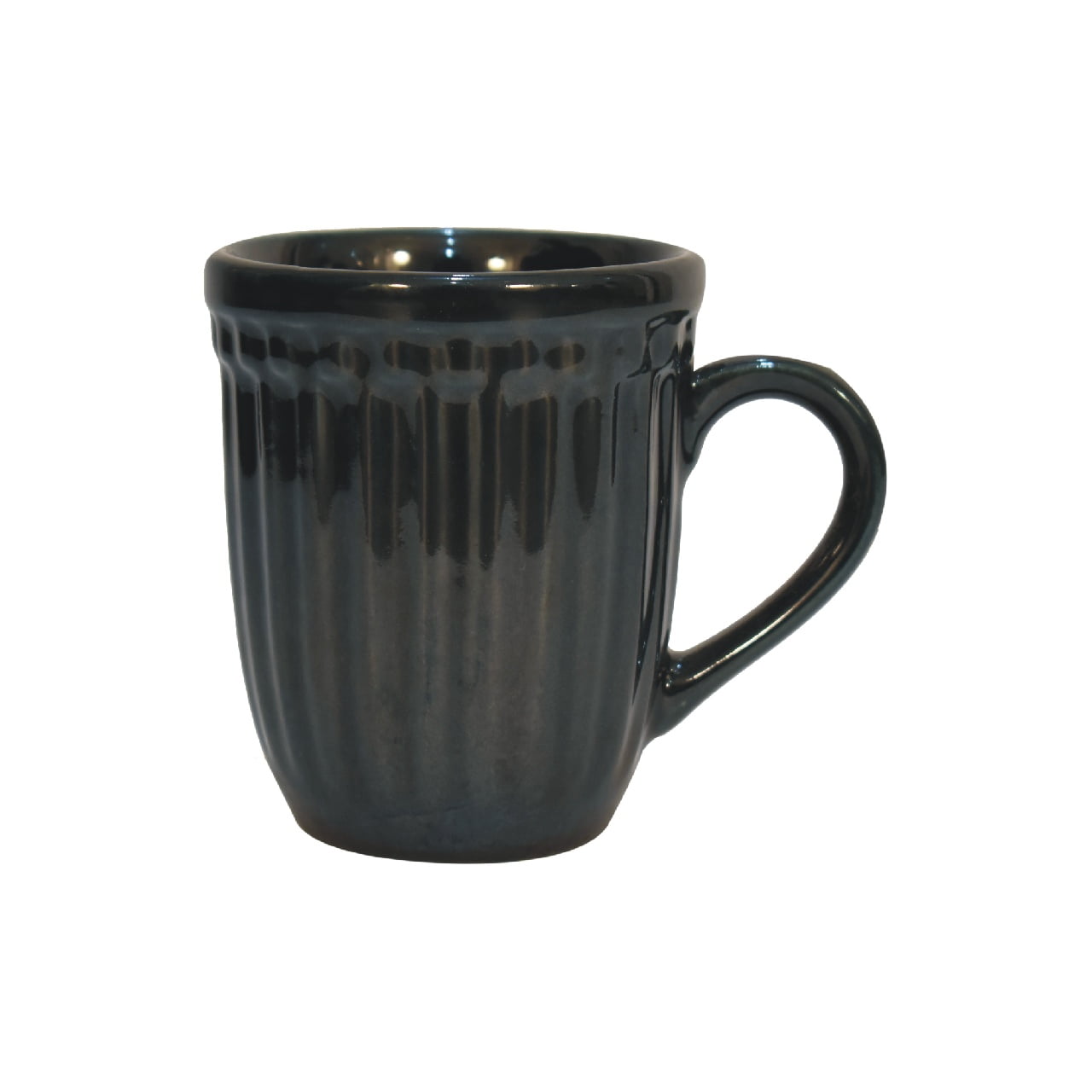 in3105 black ribbed mug set of 4