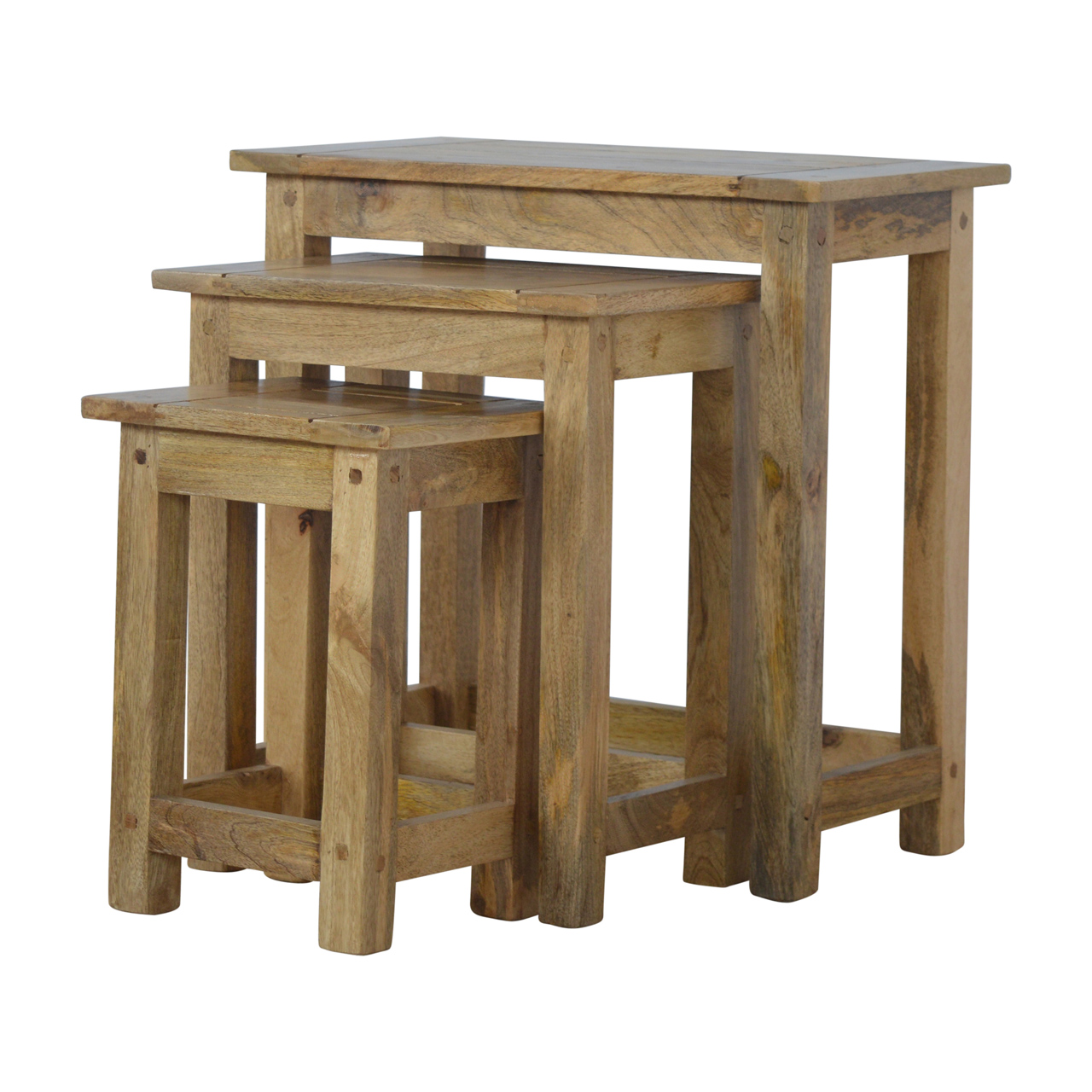 Solid Wood Stool Set of 3 - Image 2