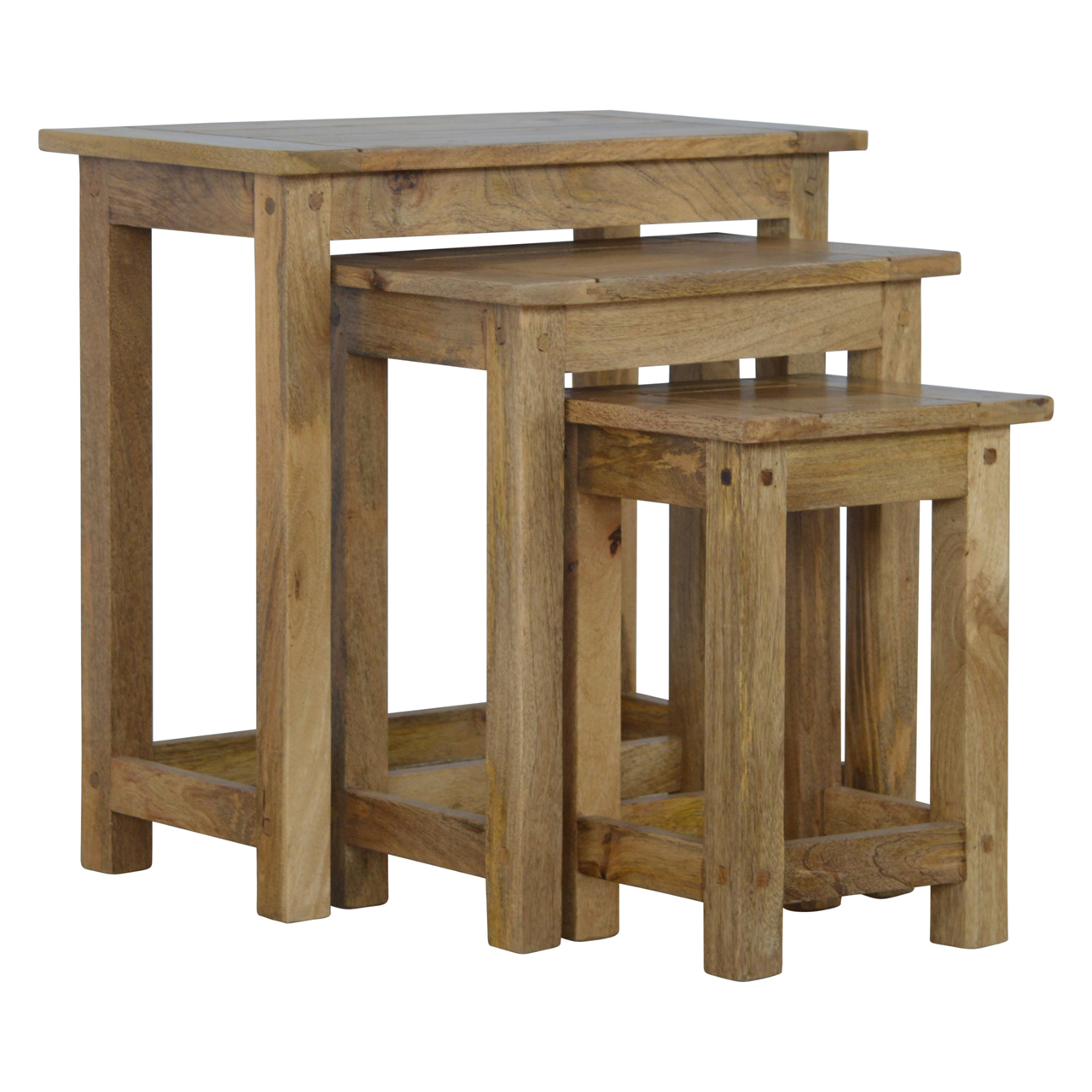 Solid Wood Stool Set of 3 - Image 3