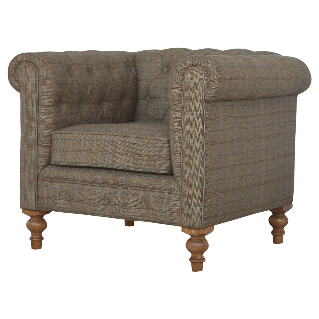 Chesterfield Multi Tweed Armchair - Image 3