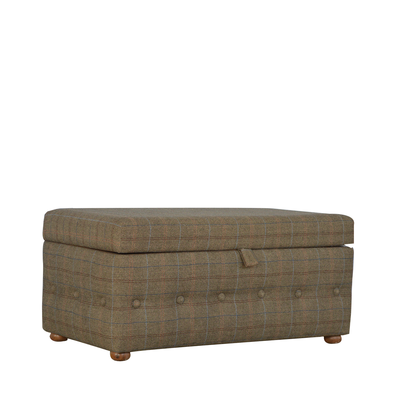 in076 multi tweed deep button footstool