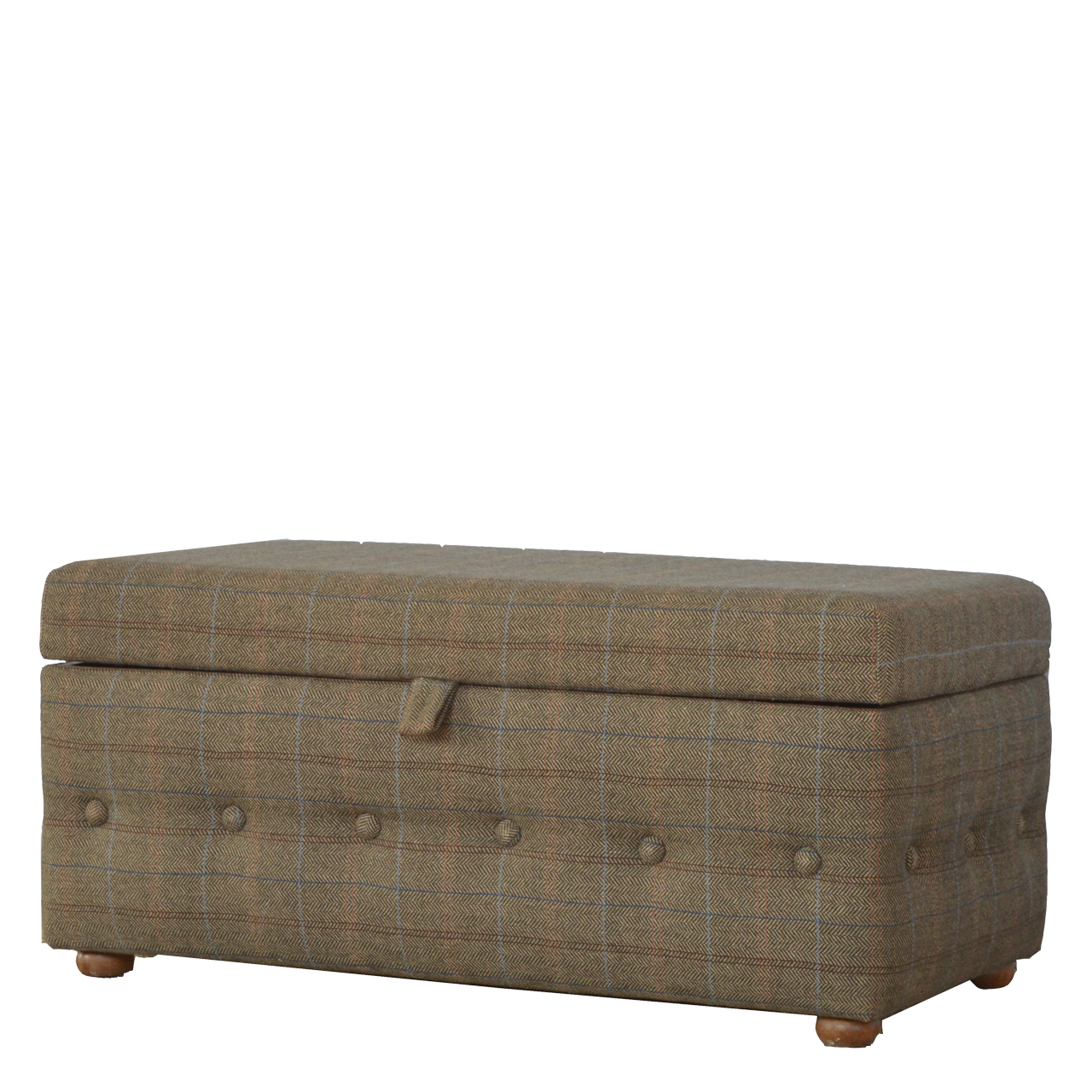 in076 multi tweed deep button footstool