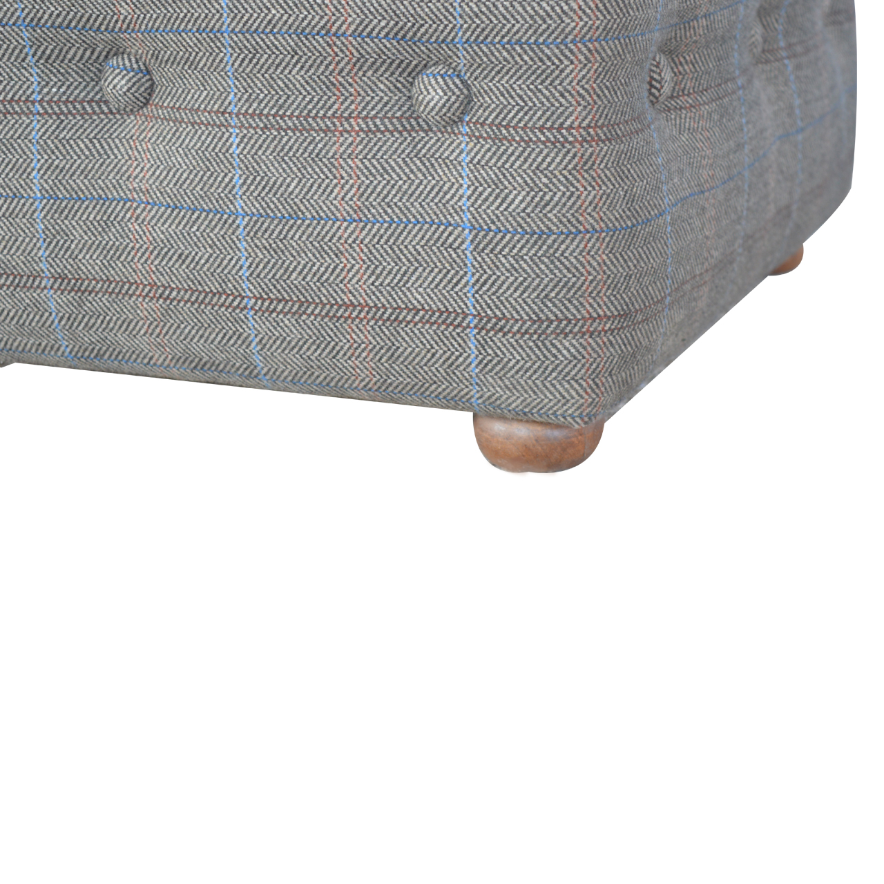 in076 multi tweed deep button footstool
