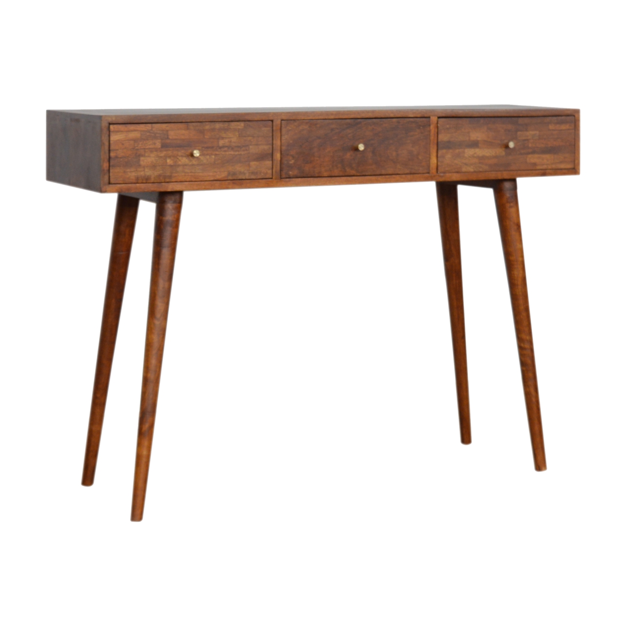 in1002 3 drawer assorted chestnut console table