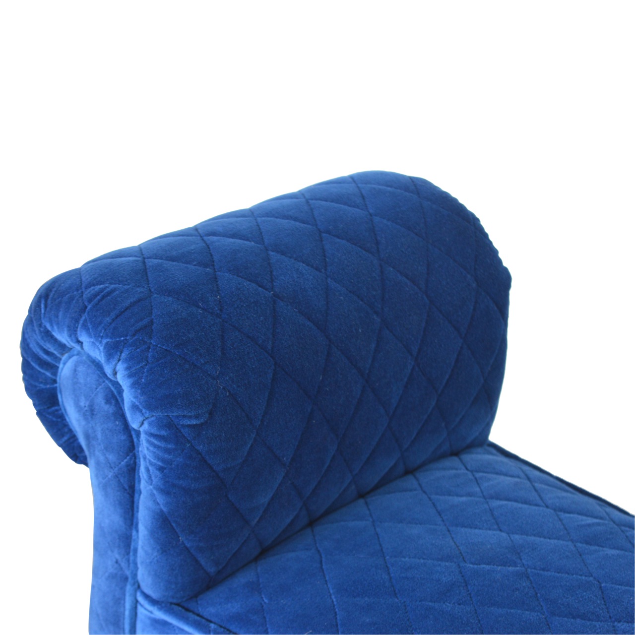 in1012 royal blue quilted velvet bench