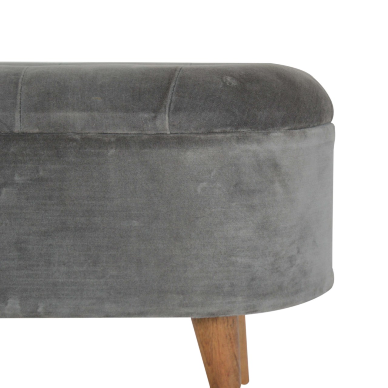 in1203 grey tweed curved storage footstool