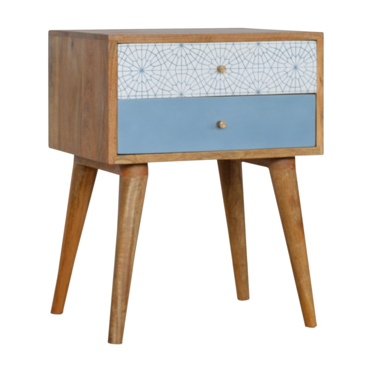 in1381 blue patterned bedside