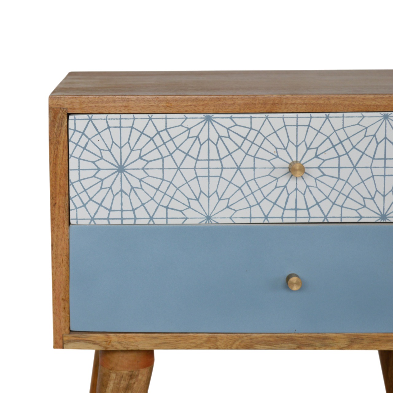 in1381 blue patterned bedside