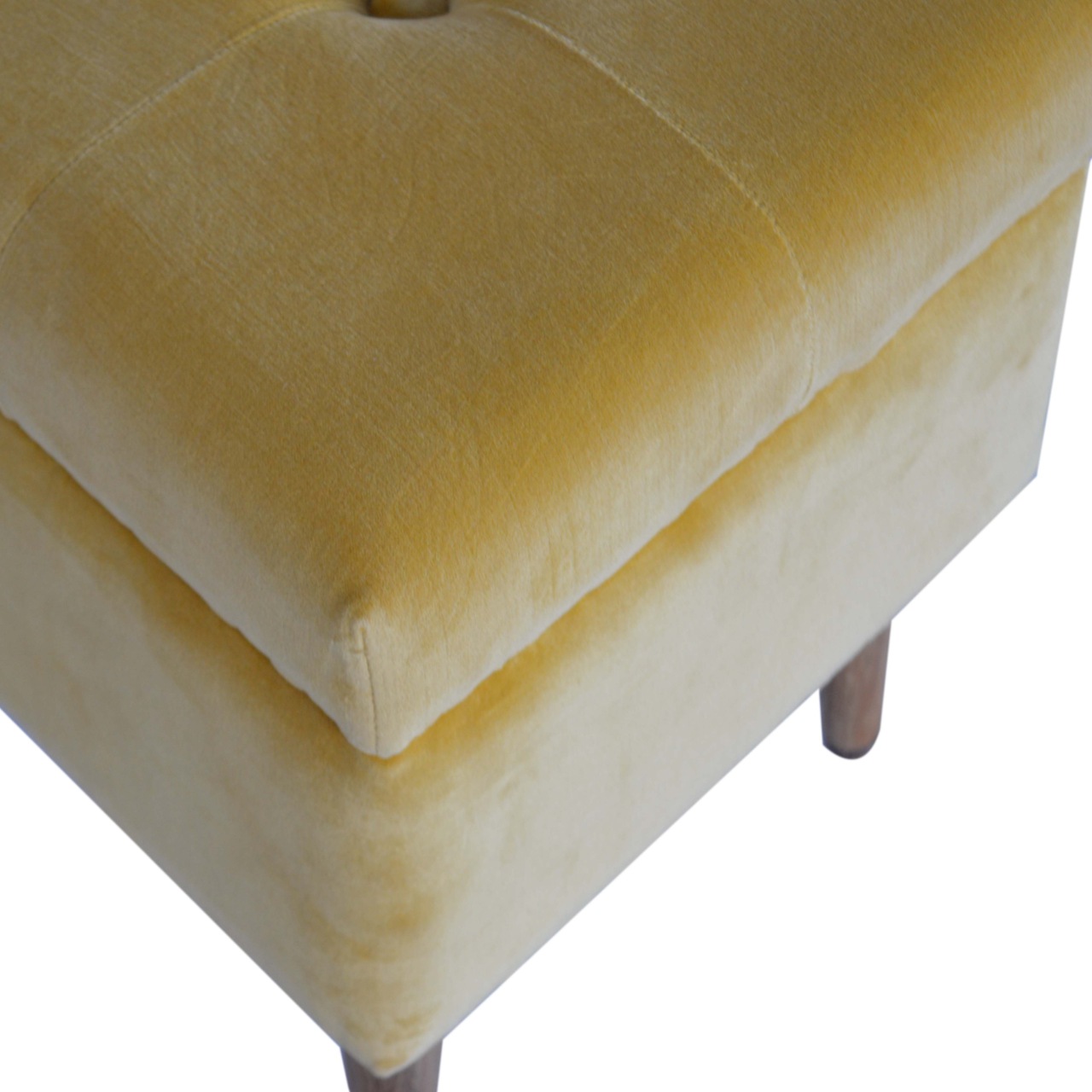 in1397 mustard velvet storage footstool