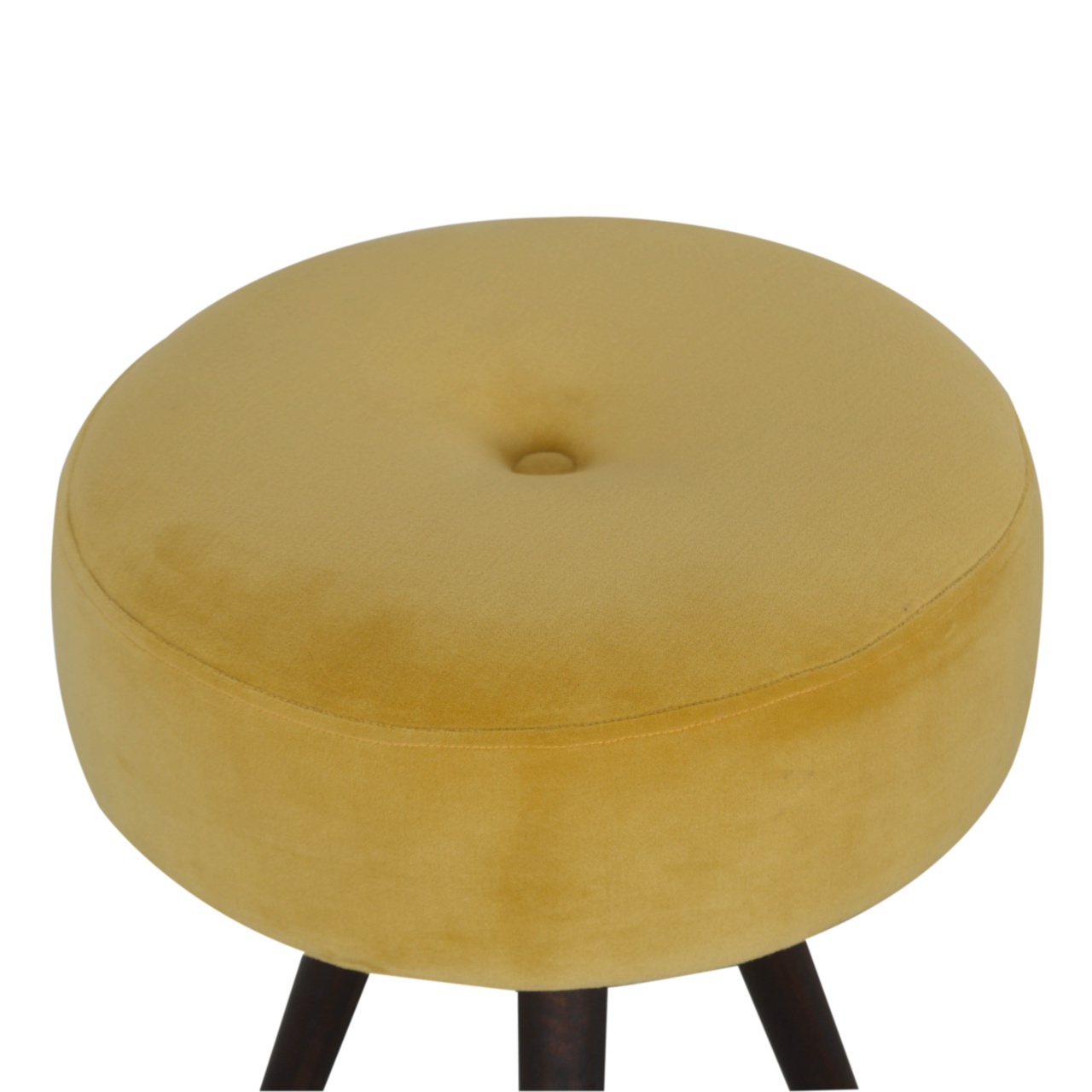 in1451 mustard velvet tripod footstool