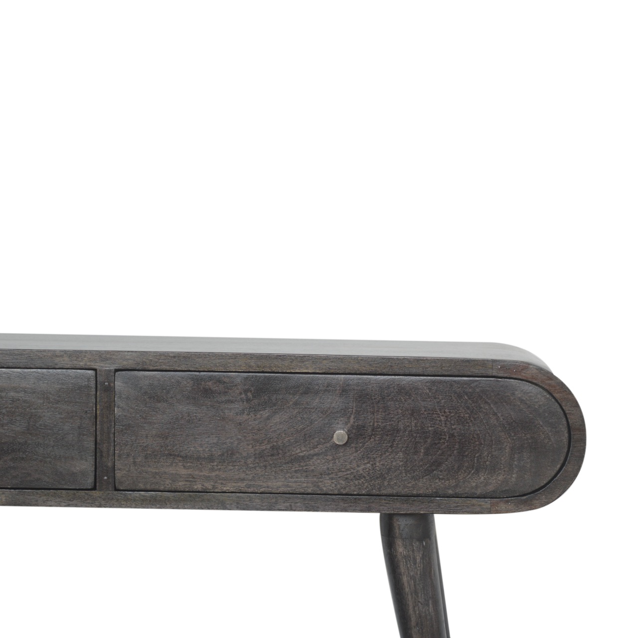 in1459 ash black curved edge console table
