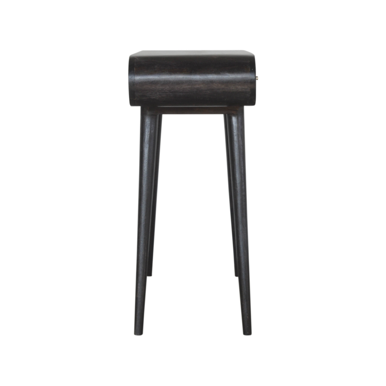 in1459 ash black curved edge console table