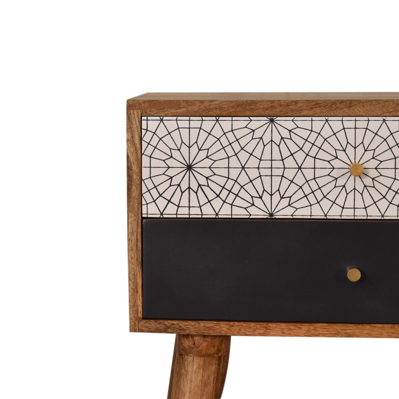 in1593 black patterned bedside