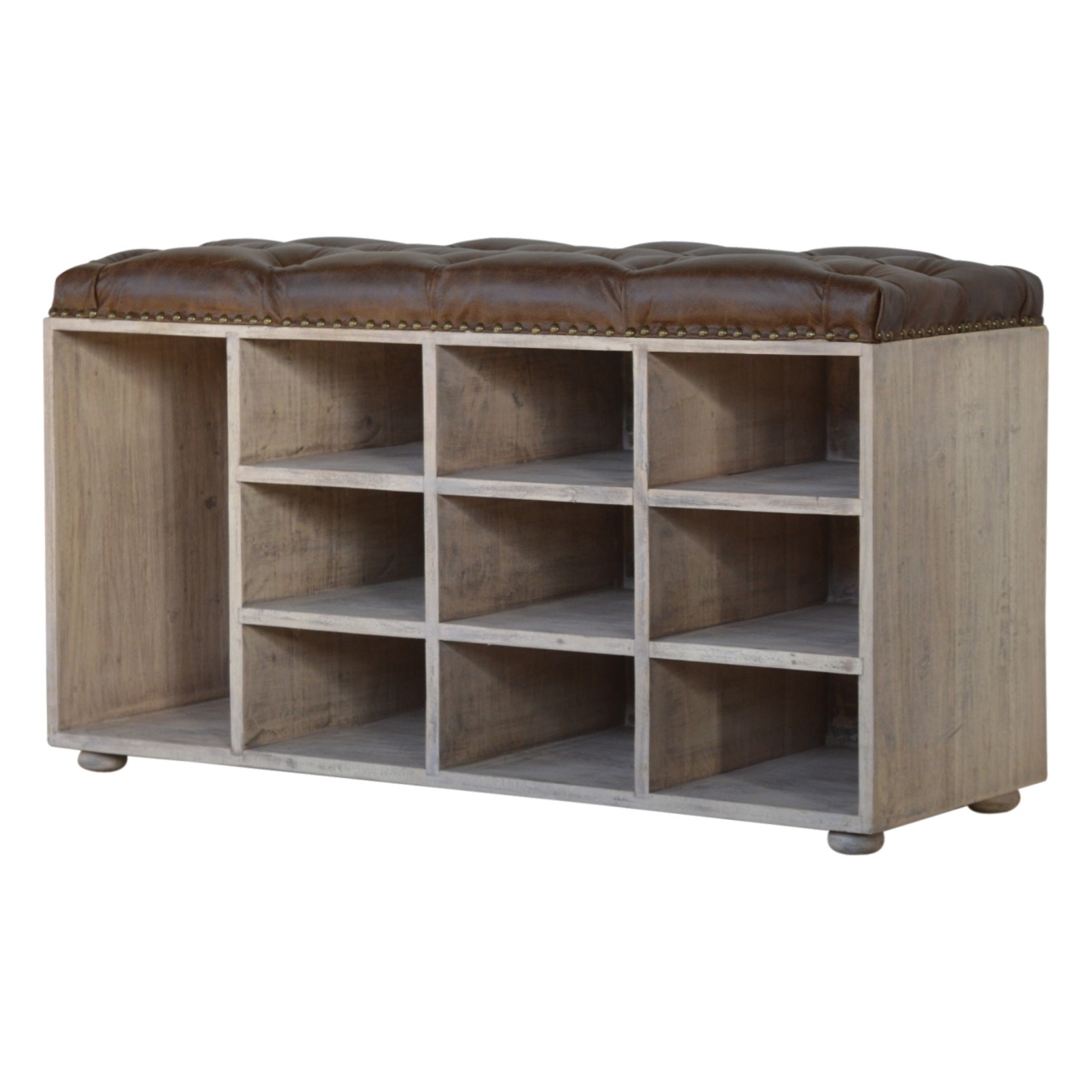 in167 leather shoe bench