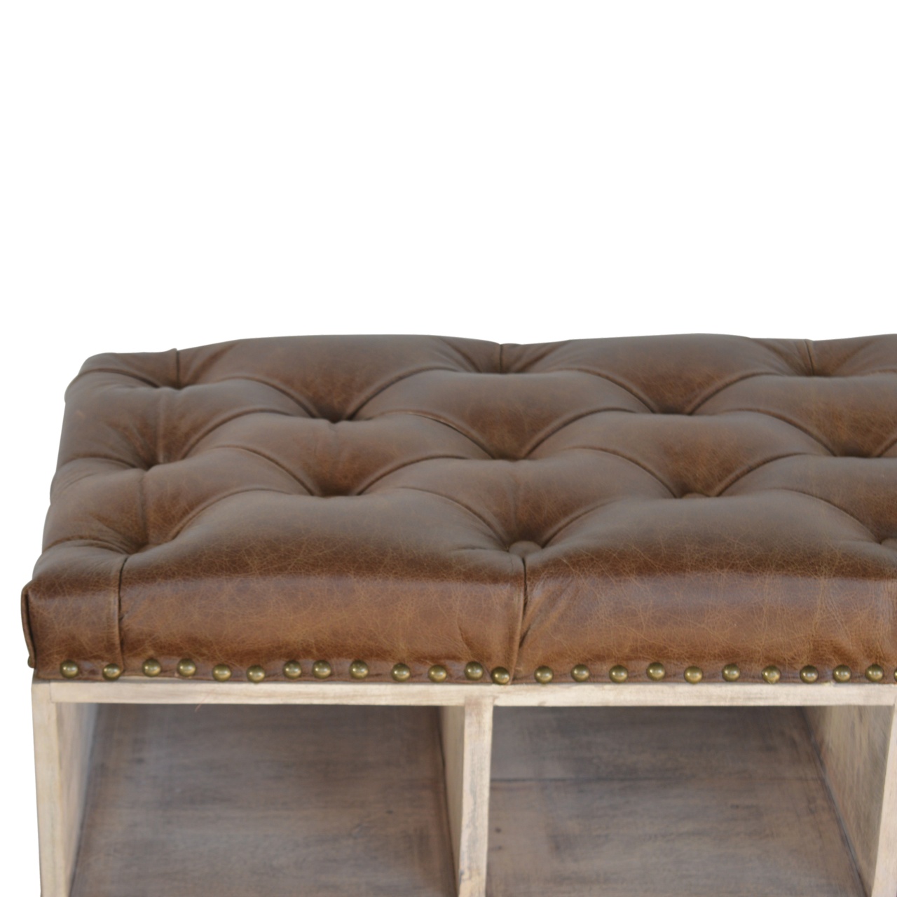 in167 leather shoe bench