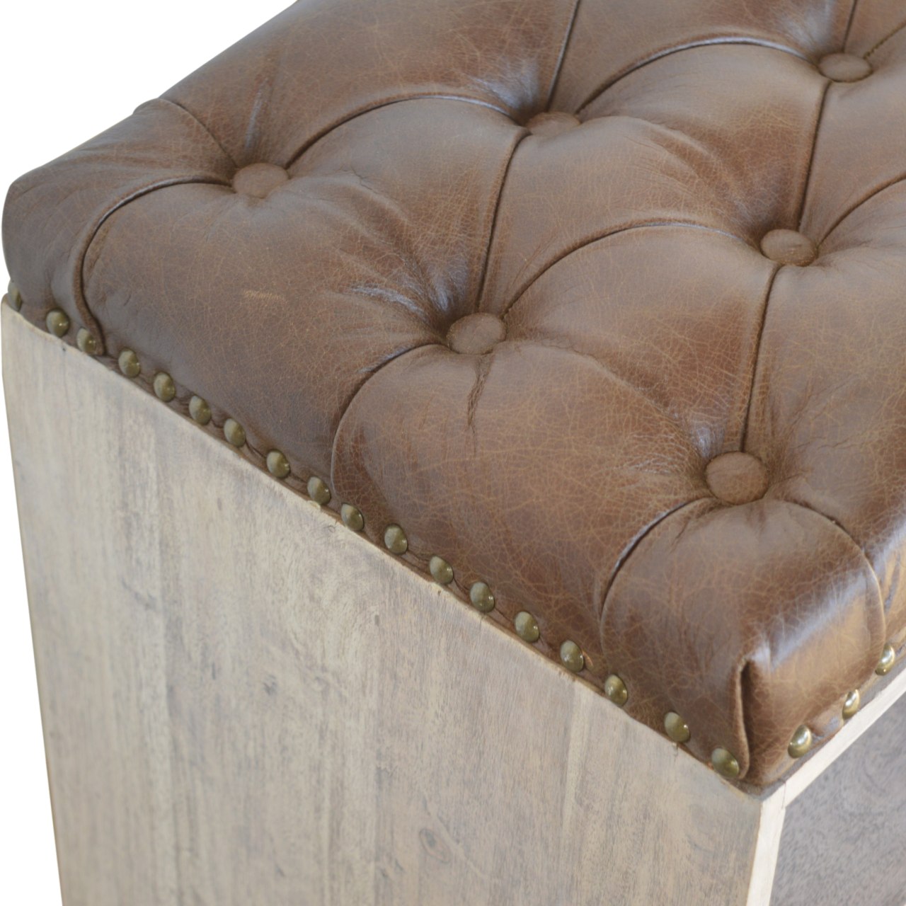 in167 leather shoe bench