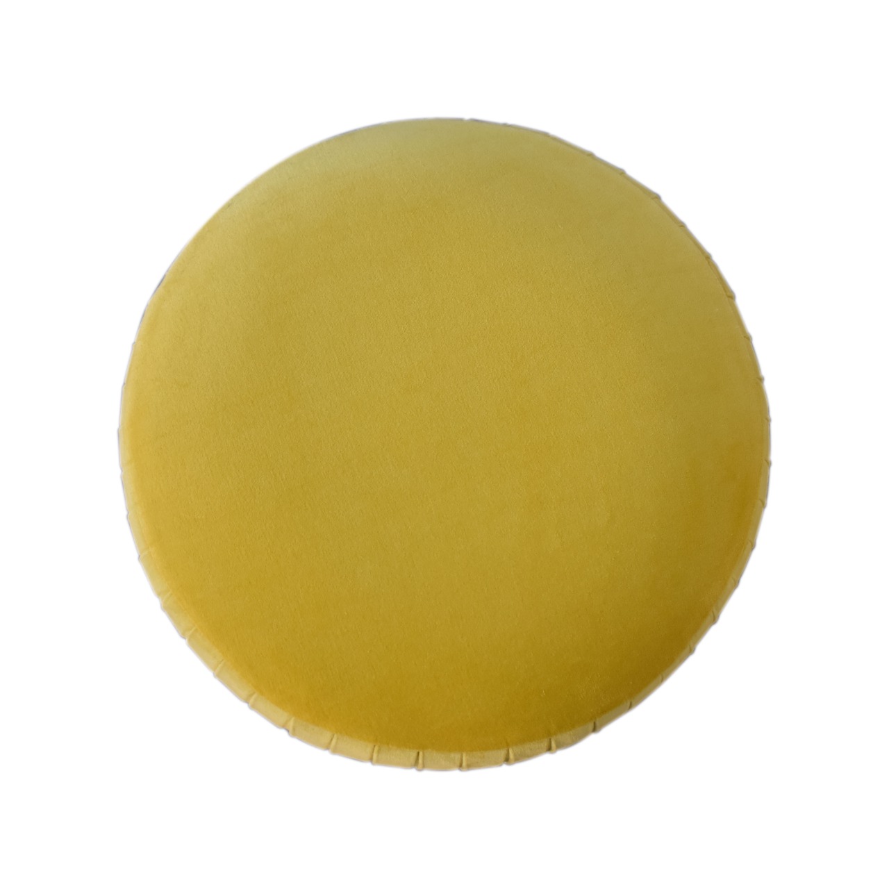 in1678 mustard cotton velvet pleated footstool with gold base