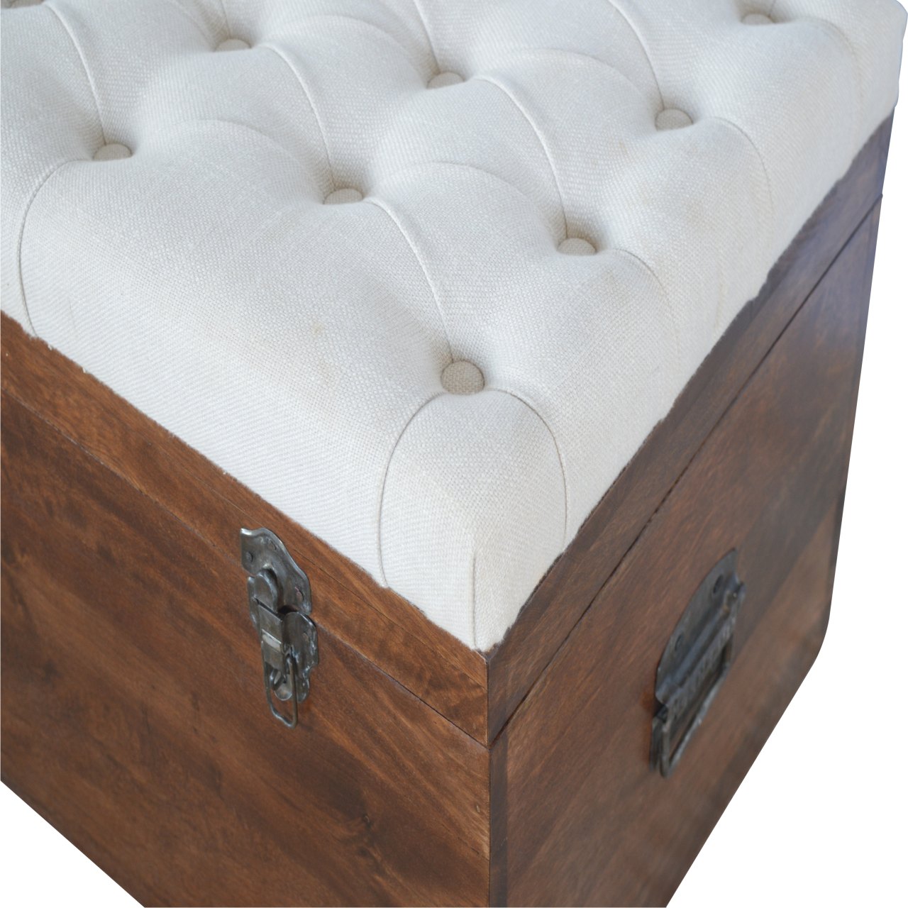 in2079 solid wood d button lid up storage box