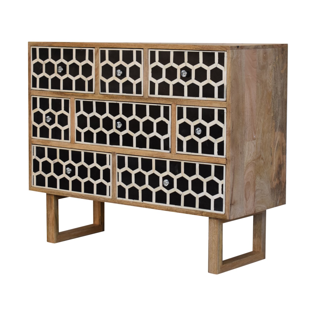 in2132 u shape bone inlay chest