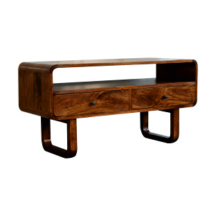 in2134 u shape curved chestnut media unit