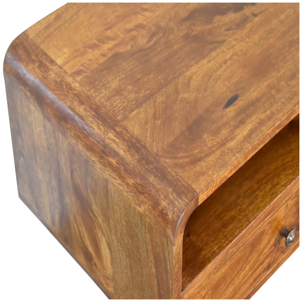 in2134 u shape curved chestnut media unit