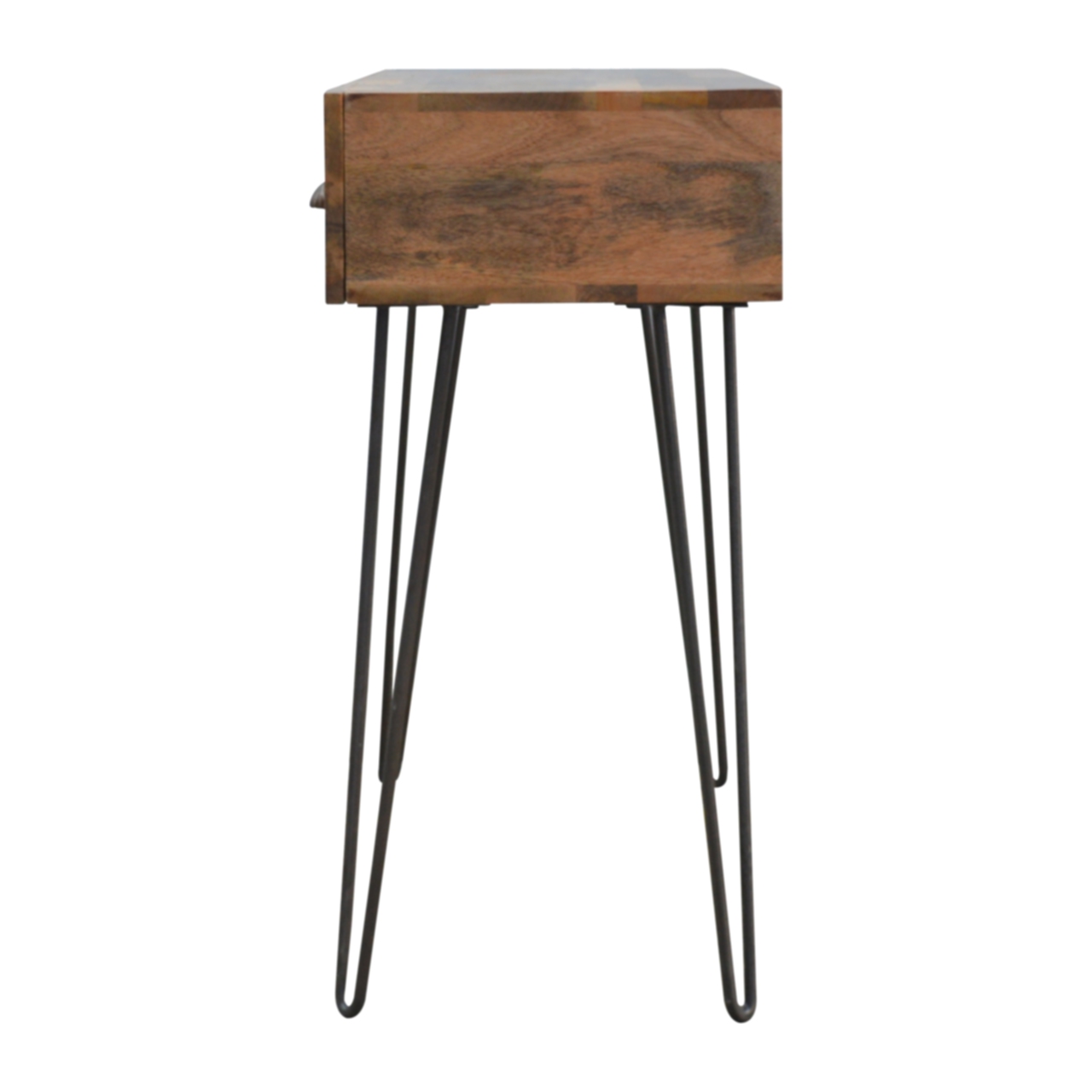 in236 solid wood 2 drawers console table with iron base