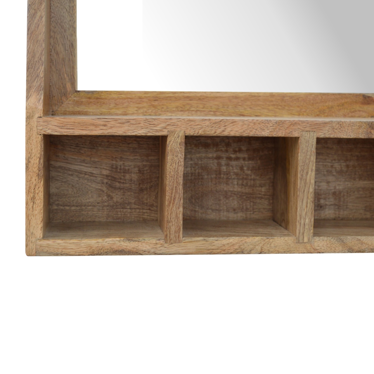 in341 solid wood 5 slot wall mounted unit with mirror