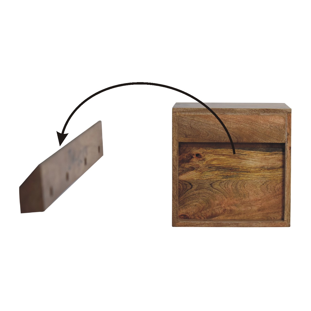 in3455 wall mounted mini classic oak ish bedside