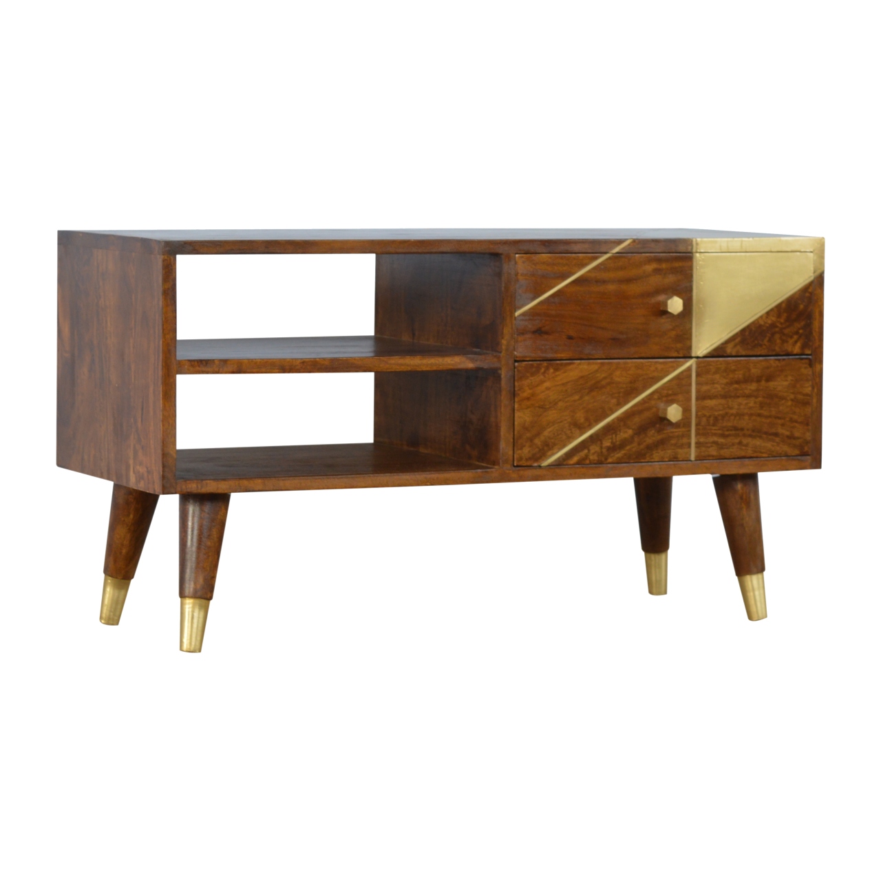 in429 gold geometric chestnut media unit