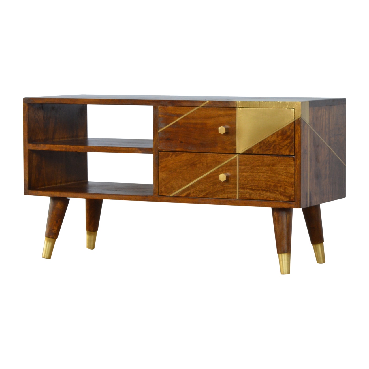 in429 gold geometric chestnut media unit
