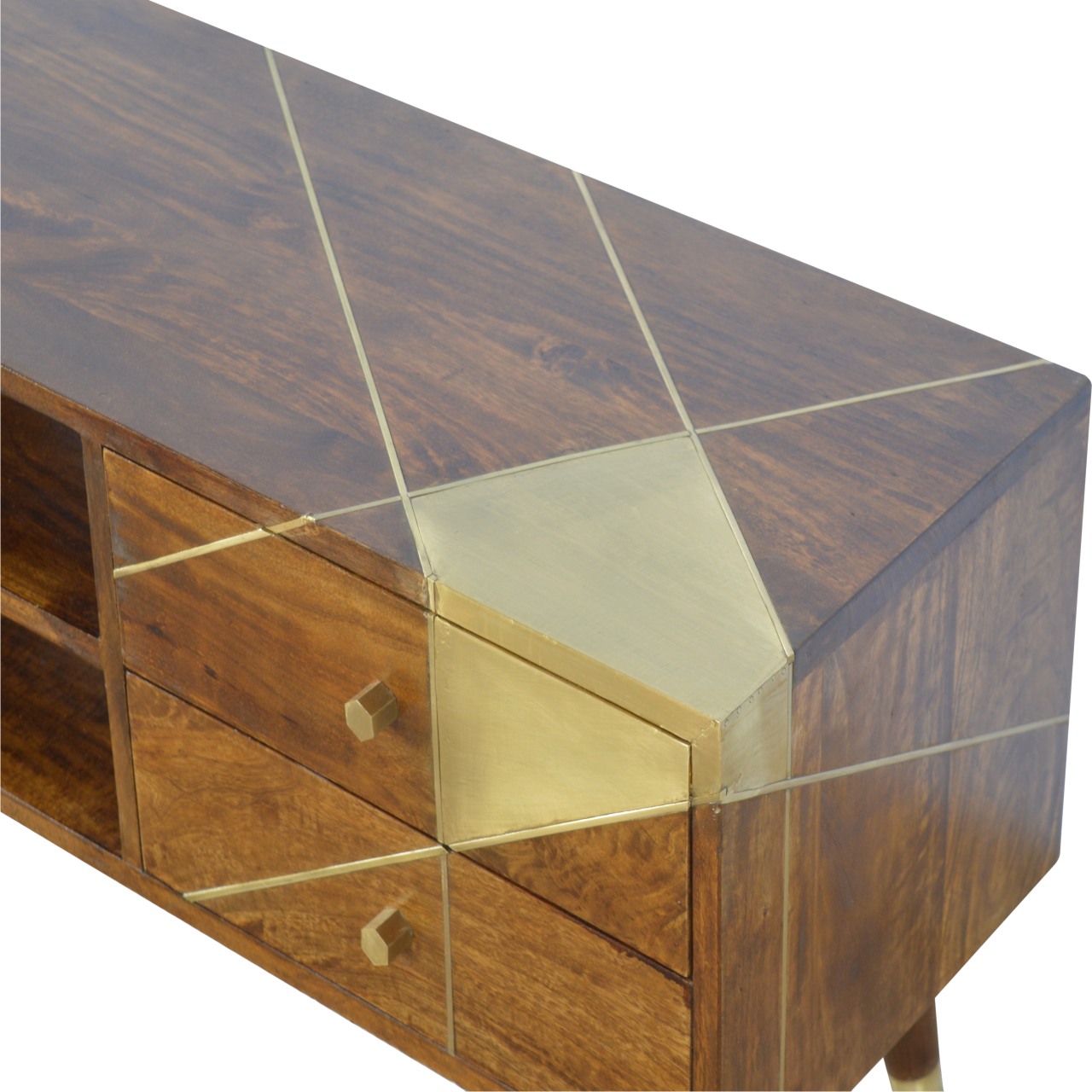 in429 gold geometric chestnut media unit