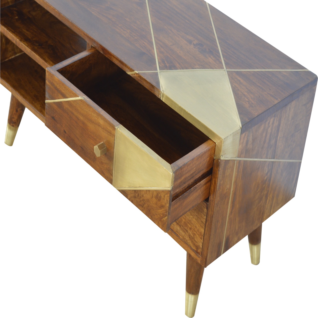 in429 gold geometric chestnut media unit