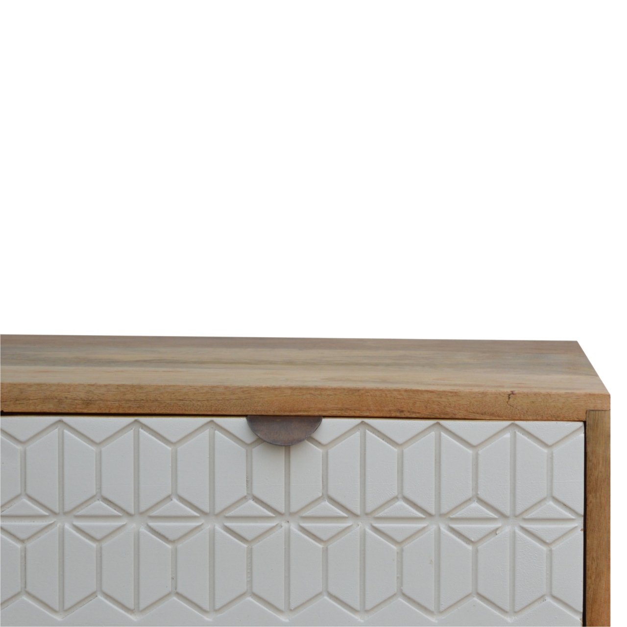 in447 sleek white carved media unit