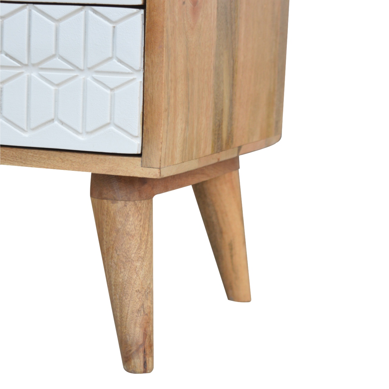 in447 sleek white carved media unit