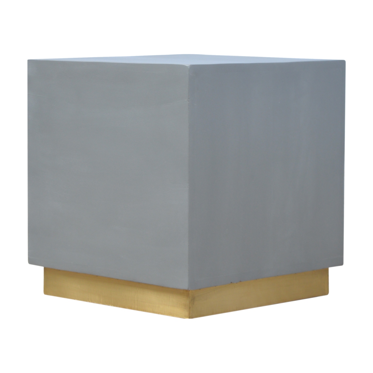 Cement Footstool with Gold Base - Image 2