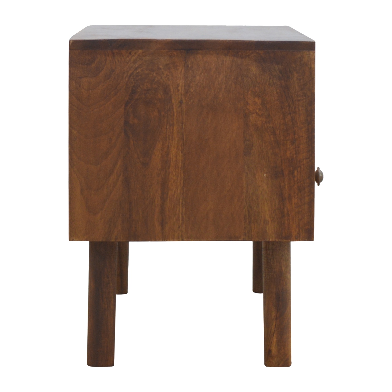 in545 solid wood media unit with 2 open slots and 2 oak wood front drawers