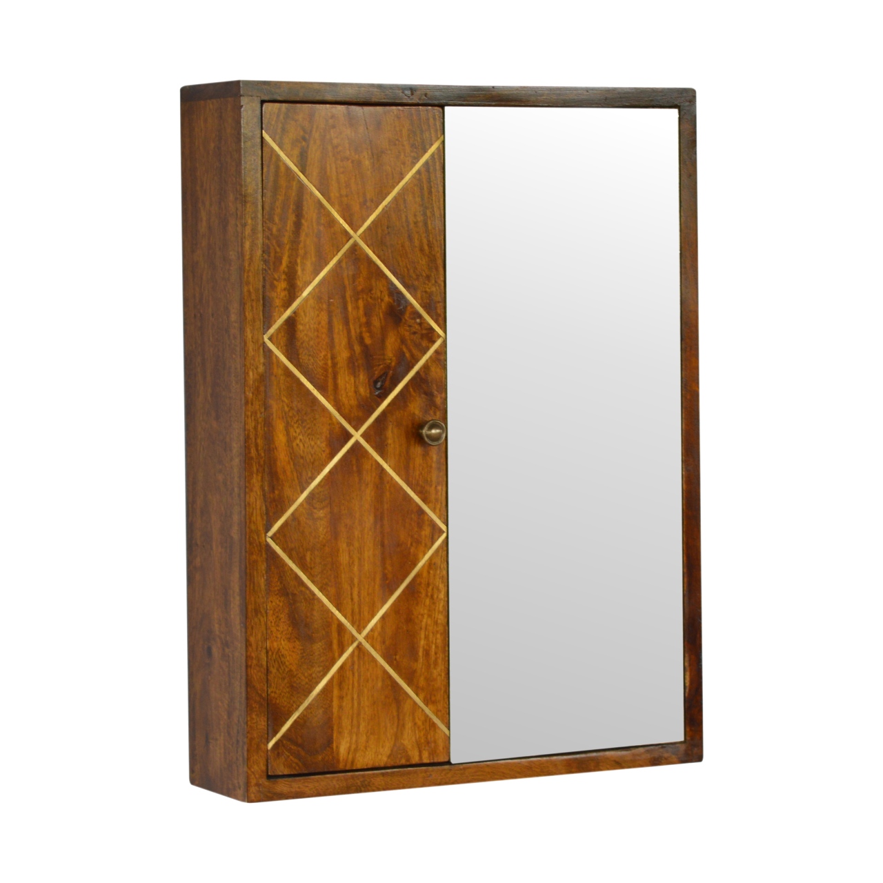 in683 sliding brass inlay wall mirror cabinet