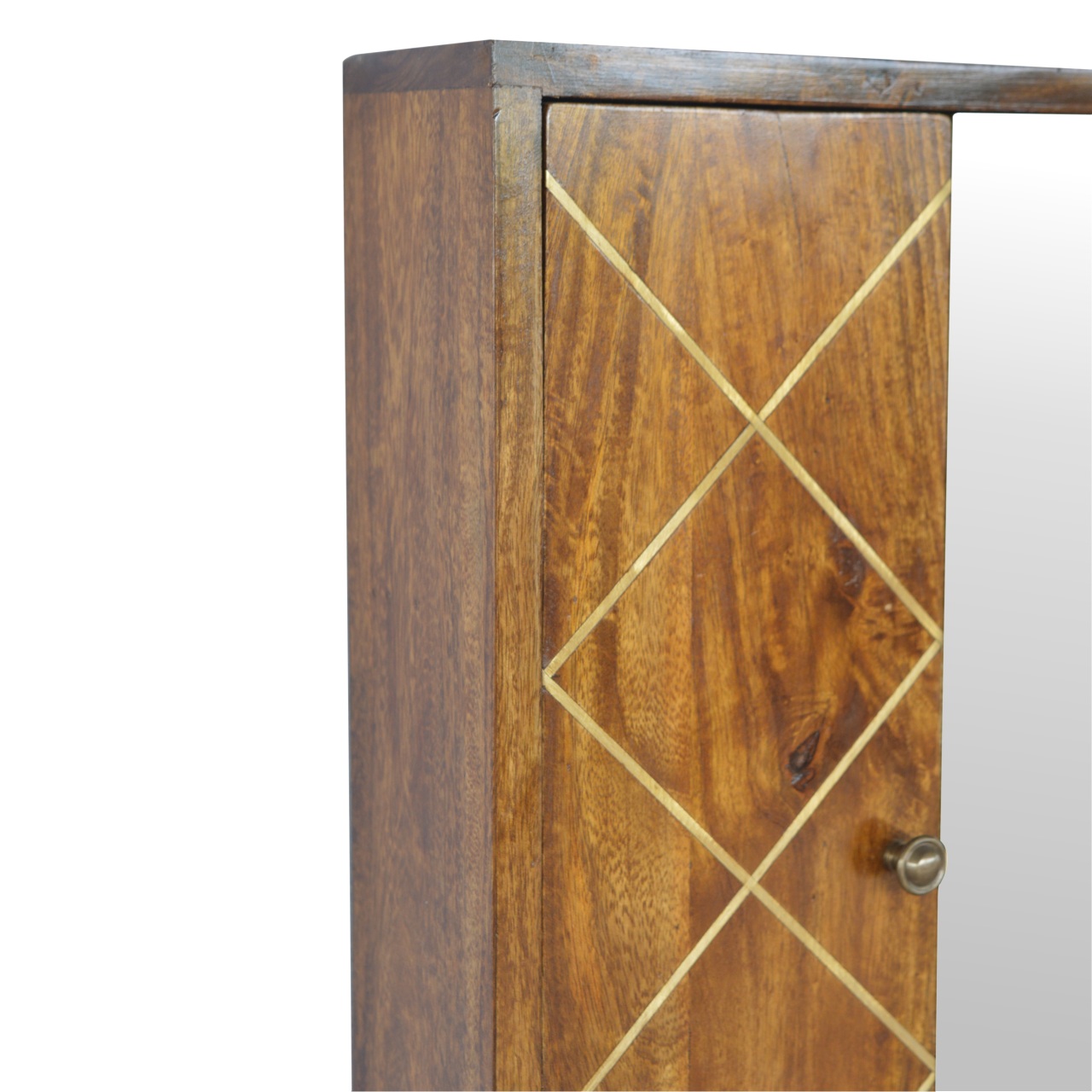 in683 sliding brass inlay wall mirror cabinet