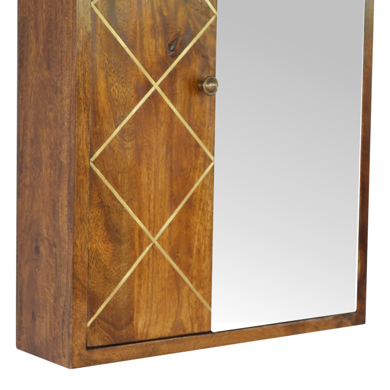 in683 sliding brass inlay wall mirror cabinet