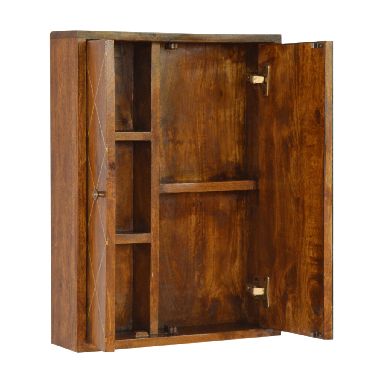 in683 sliding brass inlay wall mirror cabinet